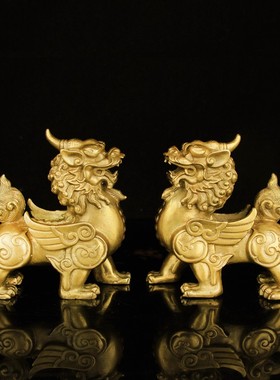 纯铜貔貅摆件一对貔貅大小号皮丘家居乔迁客厅装饰品店铺开业礼品