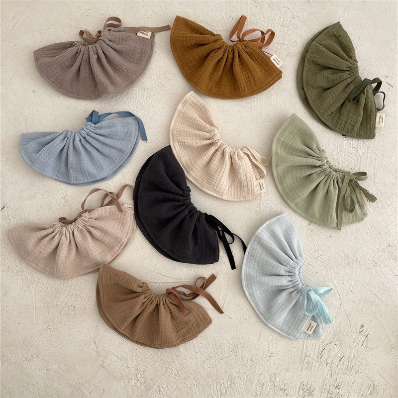 韩国纯棉纱布婴儿口水巾宝宝围嘴围兜加大系带口水兜儿童花瓣假领,淘宝优惠券,粉丝福利购,淘宝优惠卷