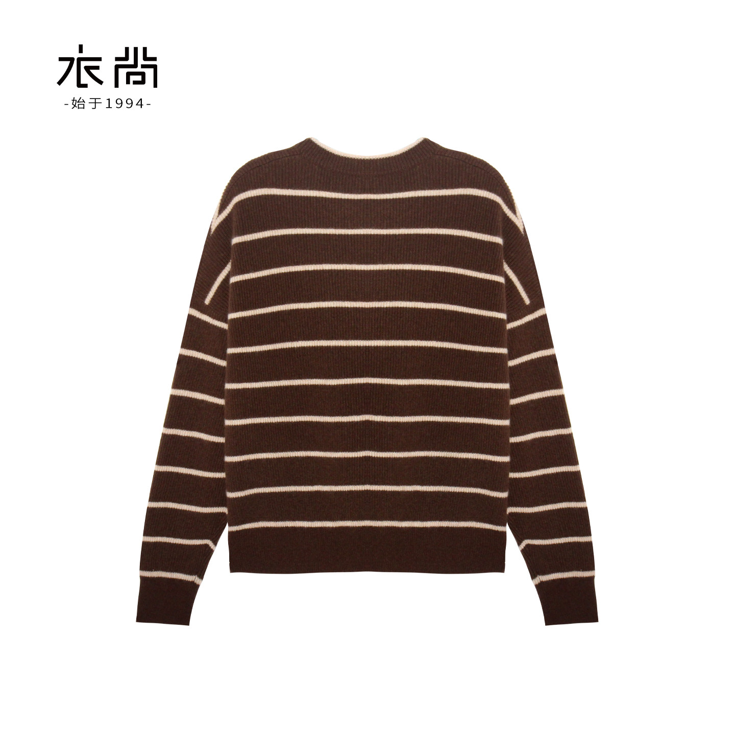 衣尚【100%山羊绒】条纹圆领套衫秋冬女装羊绒衫,淘宝优惠券,粉丝福利购,淘宝优惠卷