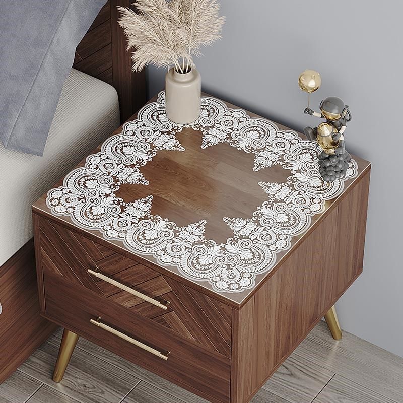 床头柜垫子软玻璃防m尘罩盖布 蕾丝透明桌布pvc防水桌垫水晶板台,淘宝优惠券,粉丝福利购,淘宝优惠卷