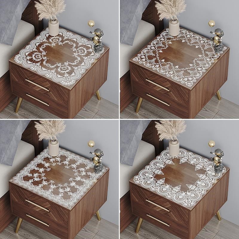 床头柜垫子软玻璃防m尘罩盖布 蕾丝透明桌布pvc防水桌垫水晶板台,淘宝优惠券,粉丝福利购,淘宝优惠卷