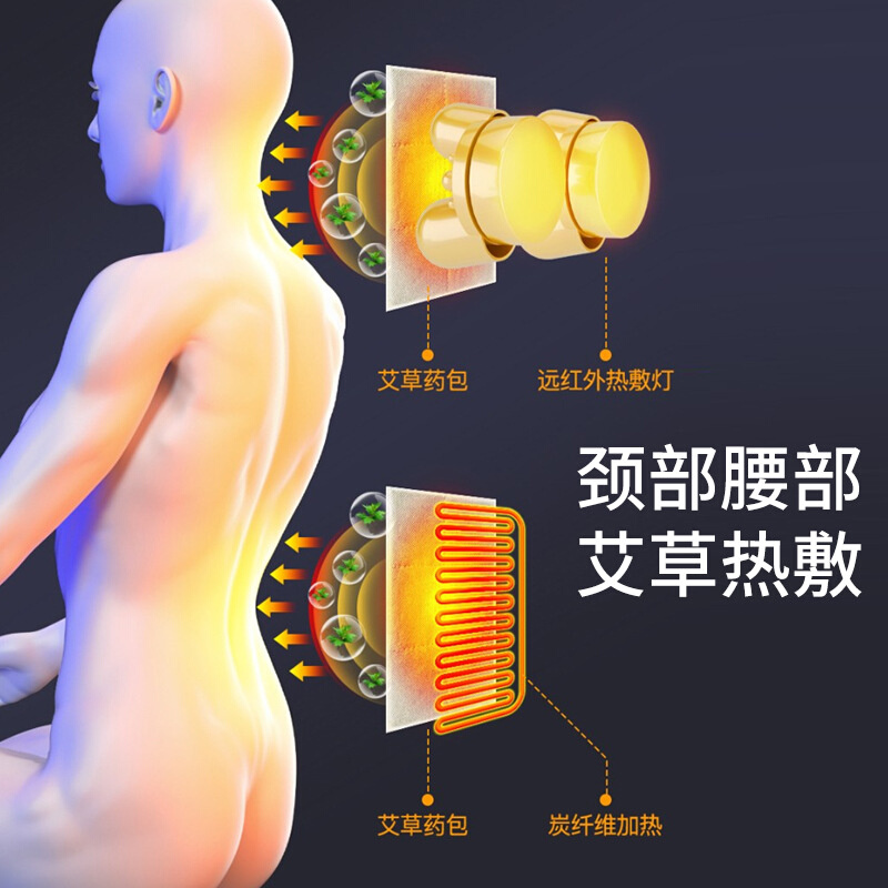 新款厂货全身靠垫腰部颈部按摩器电动家用床垫靠椅垫礼品按摩椅垫 - 图1