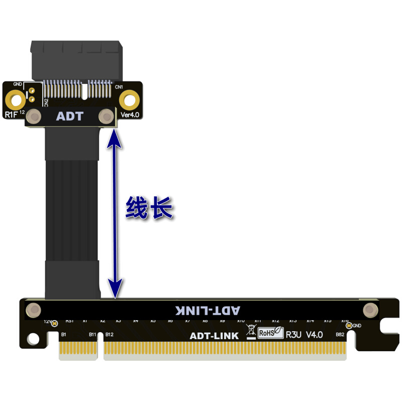 2021 2023全新4.0 PCI-E  x16延长线转接x1 支持网卡硬盘USB卡ADT - 图3