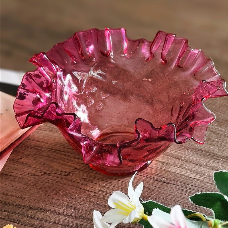 点心碗坚果碗糖果碗穆拉诺手工玻C璃创意花边设计简约家居装饰摆,淘宝优惠券,粉丝福利购,淘宝优惠卷