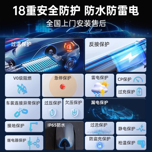 7KW星星家用充电桩新能源电动汽车通用配比亚迪大众五菱理想小鹏 - 图0