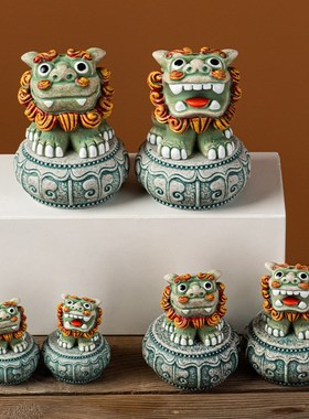 石敢当狮子平安狮风狮o爷对狮书桌摆件装饰闽南厦门泉州泰山旅游