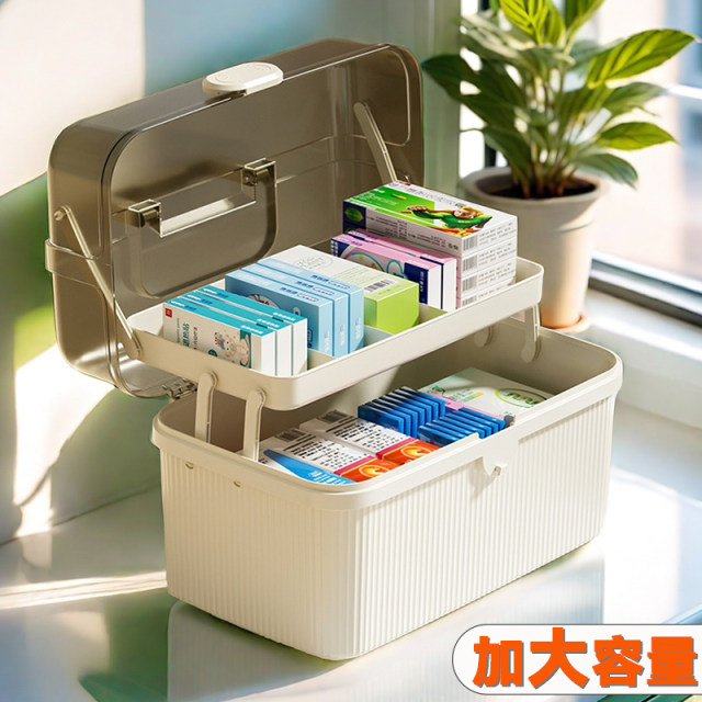 Handheld home medicine box home medicine storage box extra large capacity medicine box multi-layer children's medicine small medicine box