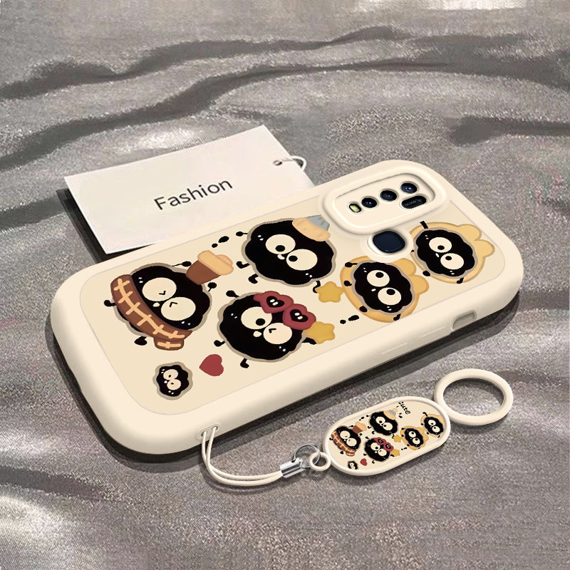 适用vivoY50手机壳Y51s硅胶Y52s全包Y52t防摔网红Y53s爆款Y53tY54s潮流Y55S/Y55t小众y500新款男女款戴帽煤球 - 图0