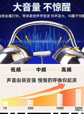 德国大音量闹钟新款时钟起床神器
