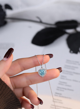 达米拉海洋之心项链女s925纯银轻