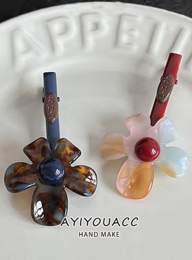 新款醋酸花朵刘海发夹