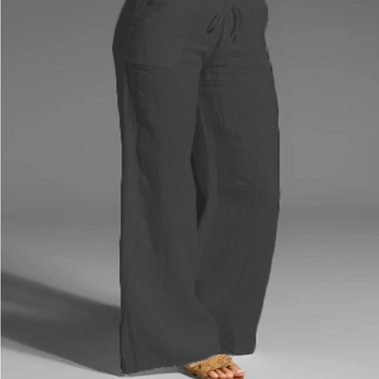 Women big size 2xl 3xl 4xl 5xl casual loose pants 长裤微喇裤 - 图0