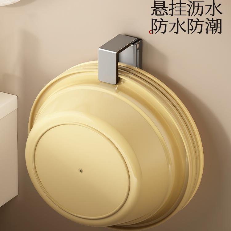 卫生间置物架洗脸盆收纳架子浴室免打孔壁挂置物架放脸盆挂钩神器