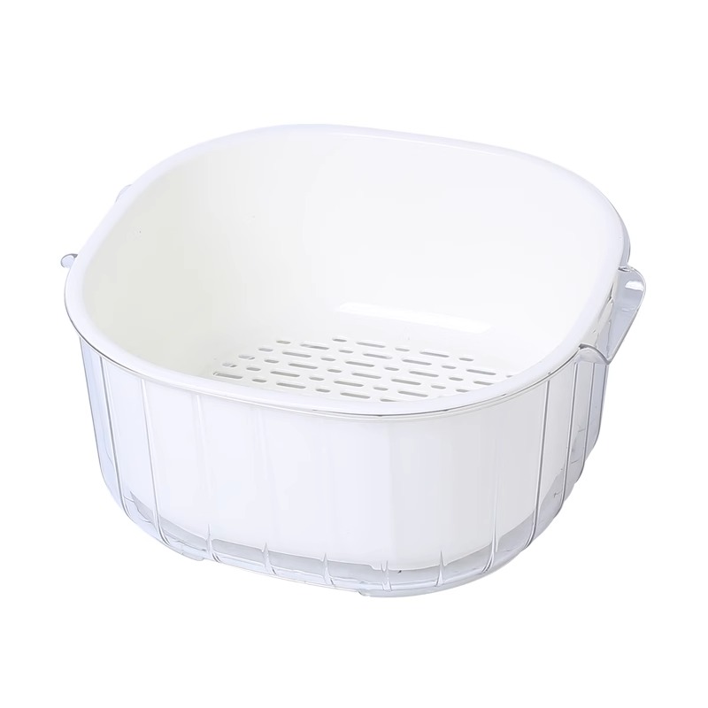 新款双层洗菜盆沥水篮家用客厅塑料水果盘厨房加厚滤水菜篓洗菜篮