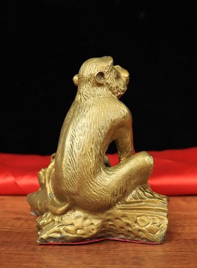 铜猴子纯铜如意猴十二生肖摆件金钱猴家居客厅工艺品Y店铺玄关摆