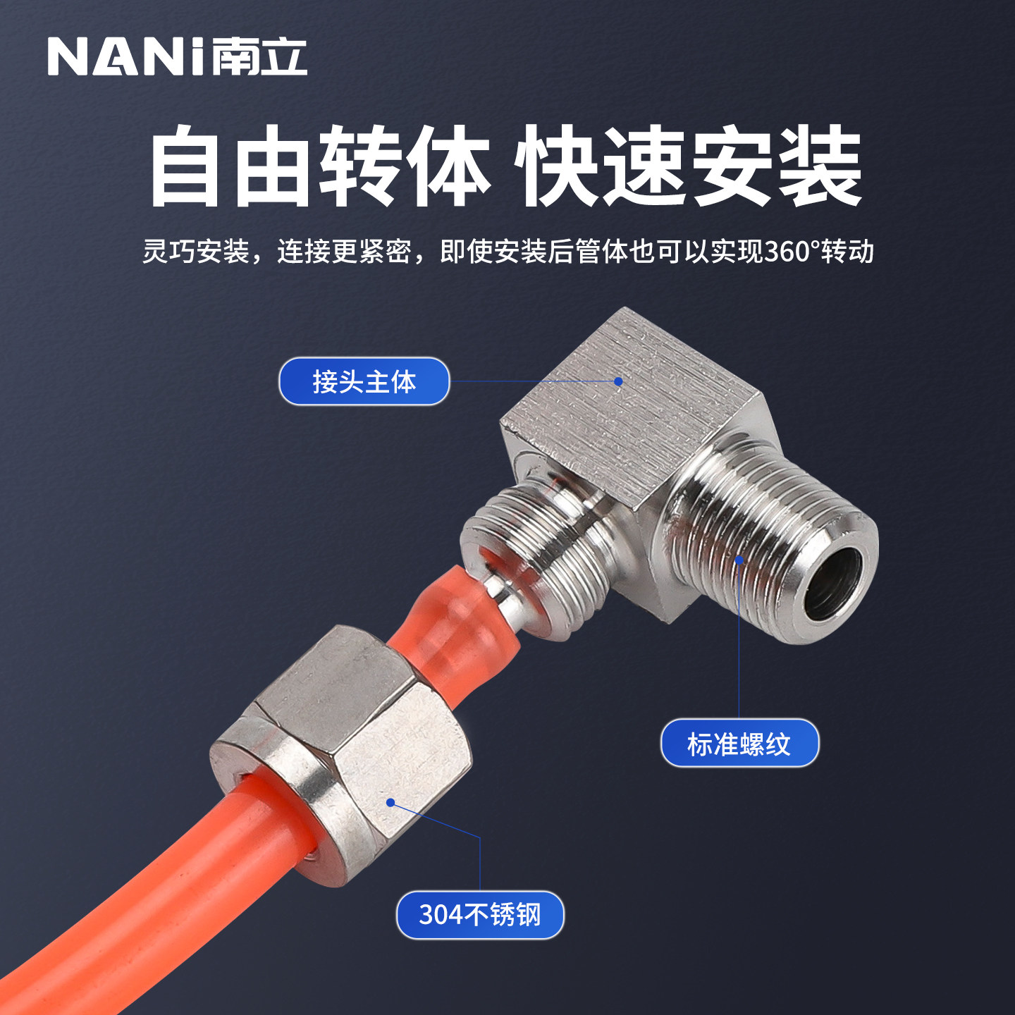 304不锈钢快拧气动接头气管锁母外丝弯头PU软管四氟管尼龙终端PL,淘宝优惠券,粉丝福利购,淘宝优惠卷