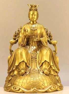 纯铜地母神像地母元君皇后地母九凤M地母家居铜饰大尺寸