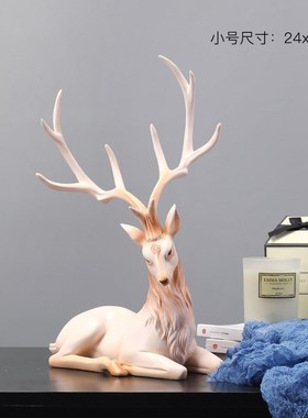 2025福禄麋鹿摆件玄q关家居创意摆设品电视酒柜装饰品乔迁新居礼