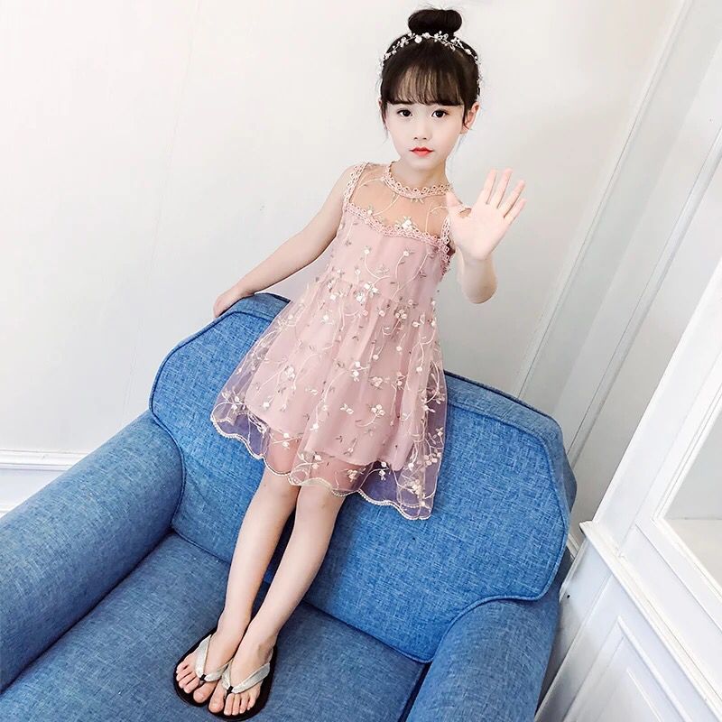 巴­拉巴­拉韩系女中大儿童连衣裙韩版时尚无袖背心裙子洋气网纱公 - 图2