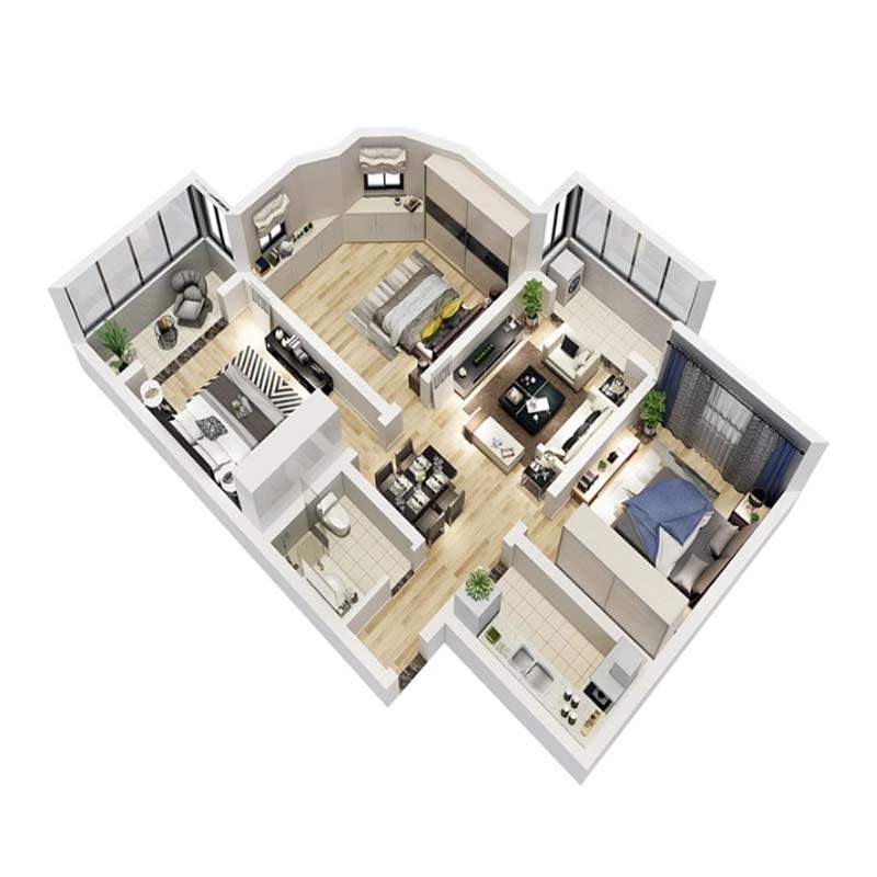 Shanghai decoration all-inclusive renovation of old home renovation whole house indoor small apartment design and construction team renderings