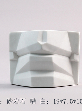 欧式抽象嘴巴眼睛几何切面摆件插花F器现代样板房创意五官软装饰