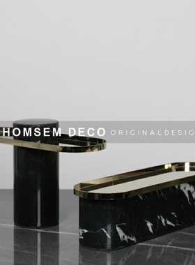 现代轻奢创意家居桌面果盘摆件售楼处酒店样板房餐桌收Z纳托盘摆