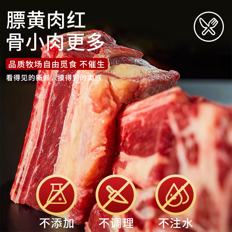 内蒙古黄膘牛排原切10斤黄标牛肋排骨生鲜带肉牛仔骨牛肉烧烤食材 - 图0