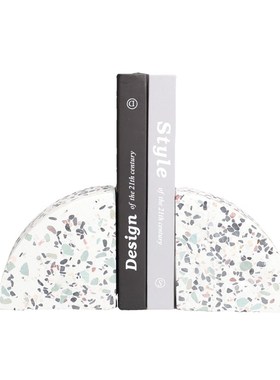 新中式水磨石书挡样板房售楼部卧室书房客厅餐厅桌面玄Z关饰品摆