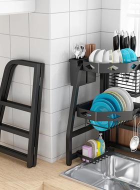 厨房水槽置物架转l角沥水架碗筷收纳厨房台面碗柜沥水家用碗架