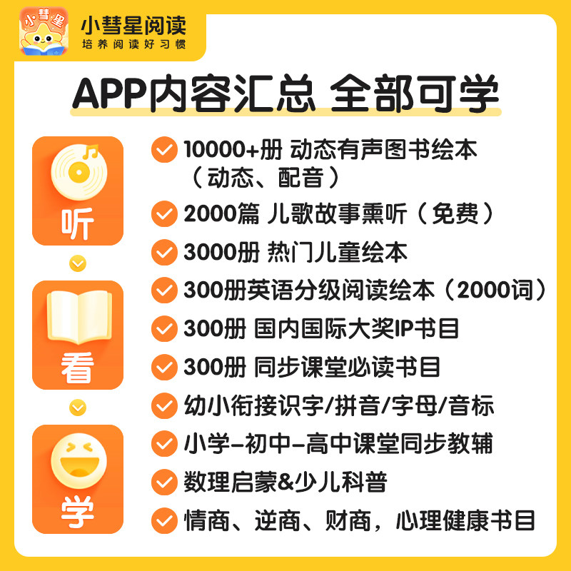 小彗星10000+热门绘本动态有声0-12岁早教启蒙同步课堂幼小衔接