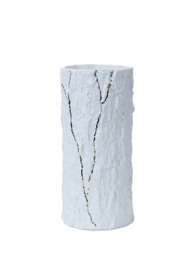 北欧现代c家居创意哑光磨砂黑白色鎏金陶瓷花瓶摆件客厅装饰仿树