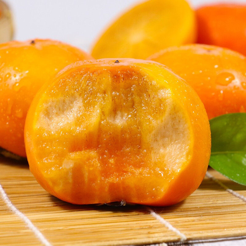 脆柿子新鲜水果当季整箱5斤现摘大甜巧克力柿火晶黄硬柿子包邮10,淘宝优惠券,粉丝福利购,淘宝优惠卷