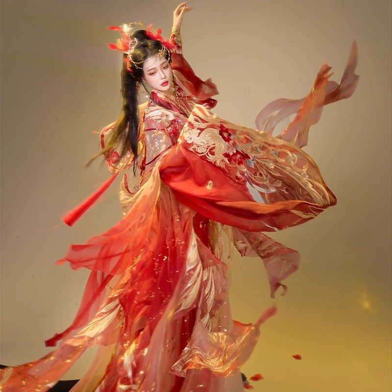 汉服女【凤引昭华】改良南北朝重工刺绣套装中国风汉元素新年战袍 - 图2