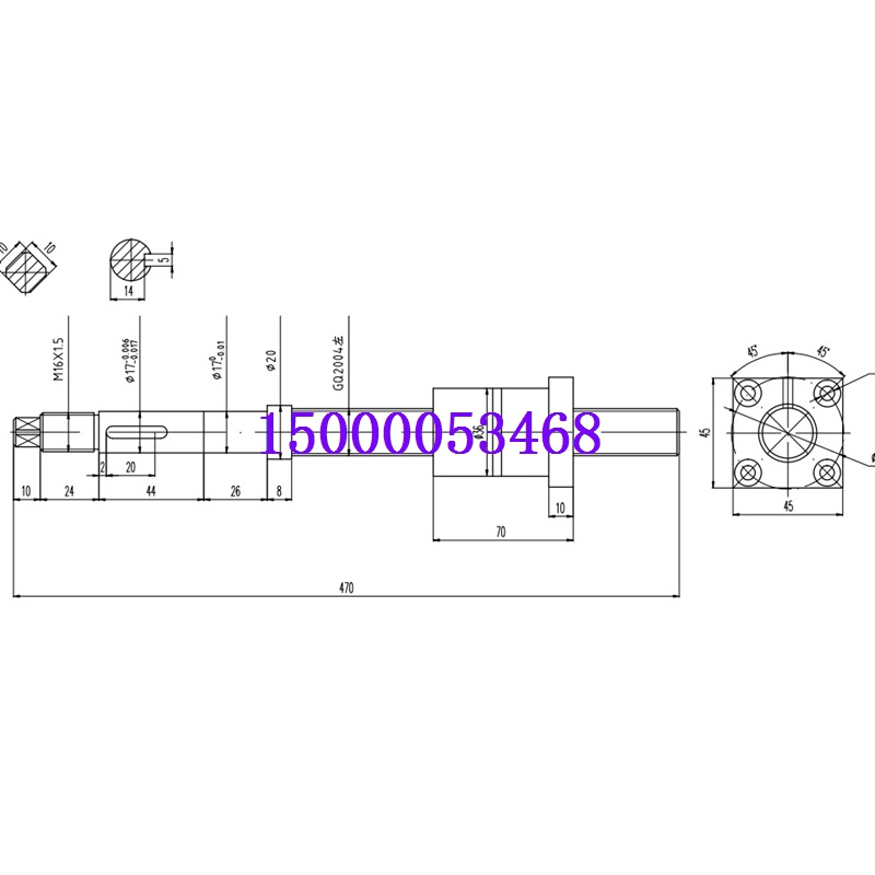 凯达数控机床滚珠丝杆 CK6125 6136 6140 6150 X轴 Z轴 滚珠丝杆 - 图3