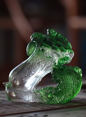 琉璃财上生财白菜k摆件居家客厅商铺前台桌面装饰开业送礼工艺品