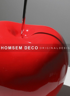 现代简约艺术樱j桃创意摆件样板房间软装饰品家居客厅壁柜酒柜摆