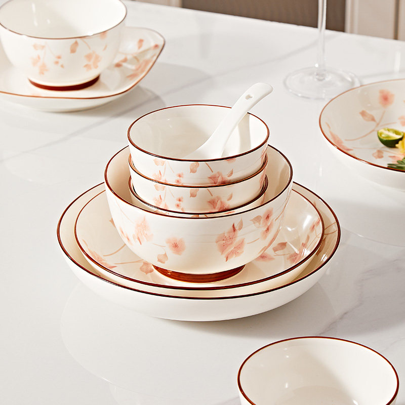 釉下彩碗盘餐具特别好看的陶瓷米饭碗家用2025新款菜盘子,淘宝优惠券,粉丝福利购,淘宝优惠卷