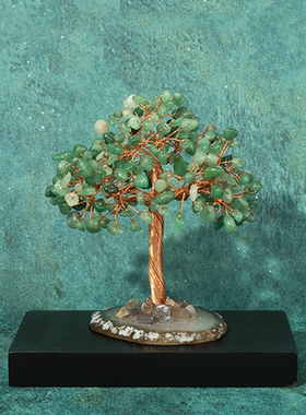 天然水晶新中式招财纳宝摆件纯手工桌面摆设卧室办公室客厅财宝树