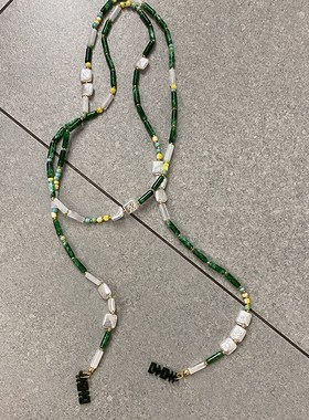 中国风长款绿色串珠项链配裙子配饰轻奢高级感新款时尚饰品