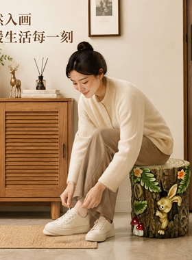花园户外氧化镁兔子坐凳花盆托