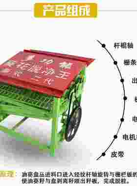新款油葵脱机粒家用小型去瓜子全自动小型电动懒葵盘花打籽机人