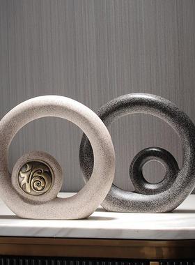 现代轻奢福字招财摆件客厅玄关电视柜创意酒柜家居工艺术软装饰品