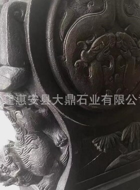 石雕门墩抱鼓石一对青石彷古做旧麒麟小象石狮子R家用门口石鼓石