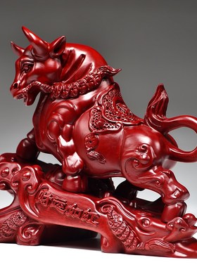 木雕牛摆件家用客厅家居装饰品老板办公室桌N领导乔迁新居开业礼