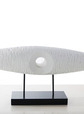 新中式样板房售楼处玄关摆场软z装饰品汉白玉创意眼睛艺术陈设摆