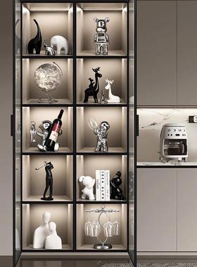 乔迁新居礼品麋鹿软装饰品摆件轻奢高档创意餐柜酒柜红酒架组合