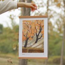 Magnet Sex adsorption solid wood hanging picture Hanging Picture of Divine Instrumental Scroll Painting core clip hanging shaft hanging wall Poster Hanging Pole Frame