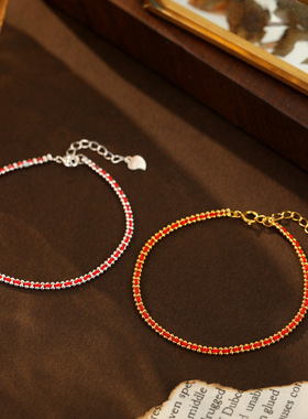 潮典S925银新年编织红绳手链