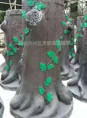 玻璃钢树桩消防工具箱防腐摆件户外公园树脂仿木森林防火雕塑摆件