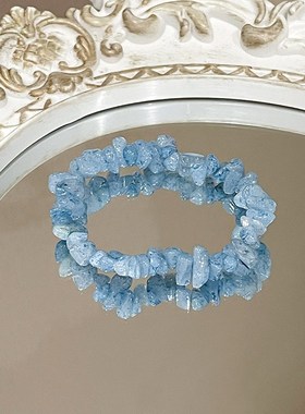 极速不规则天然碎石串o珠手链女生夏天轻奢小众精致手串新中式闺